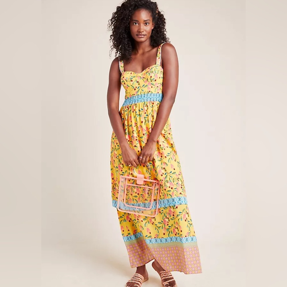 NWT Farm Rio Anjou Cashew Layered Maxi Dress - Picture 7 of 7